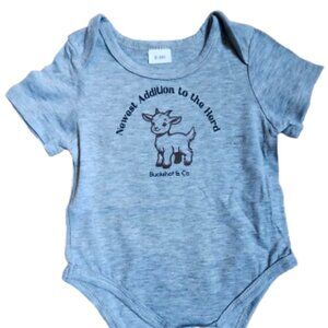 Adorable Infant Onesie Solid Color Goat Welcome